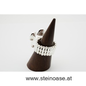 Ring 'modern'  Silber-Grau-Perle